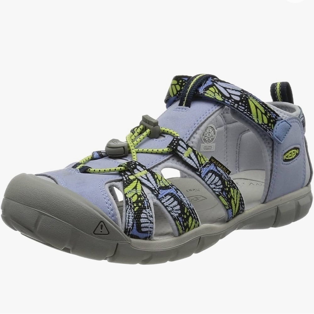 KEEN Seacamp 2CNX Closed Toe Sandal, Hydrangea/Sharp Green Size 3 Big Kid